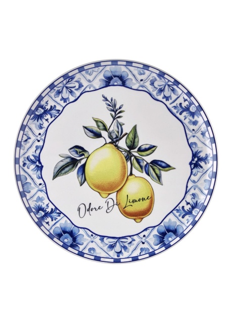 Platou rotund albastru din ceramica 30 cm ODL0005 The Home Collection
