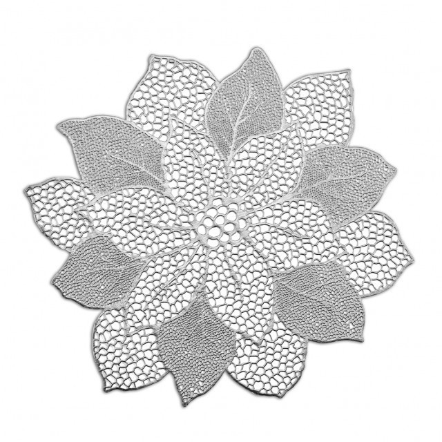 Protectie masa argintie din fibre sintetice 47x49 cm Flower Zeller