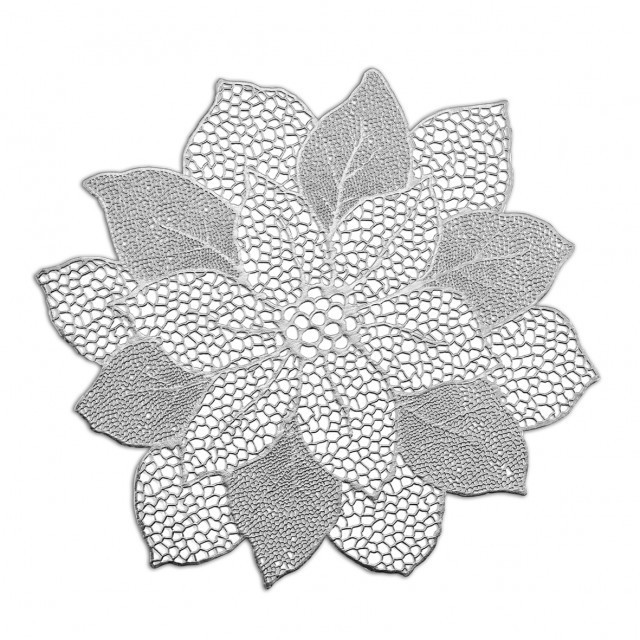 Protectie masa argintie din PVC 47x49 cm Flower Zeller