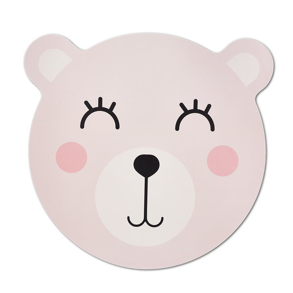Protectie masa pentru copii rotunda roz din plastic 36 cm Baby Bear Zeller