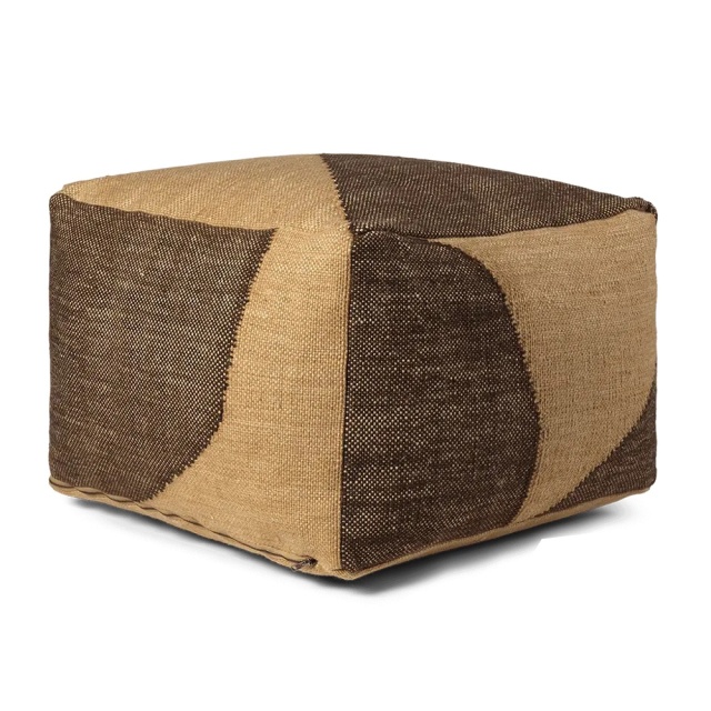 Puf exterior patrat maro ciocolata din fibre sintetice Forene Ferm Living