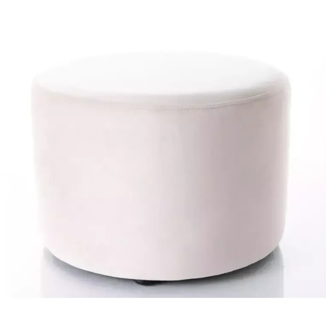 Puf rotund bej deschis din catifea 43 cm Doti A The Home Collection