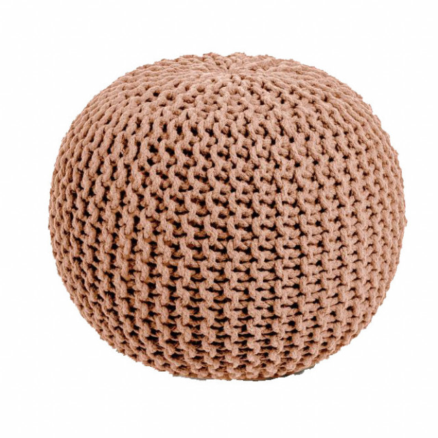 Puf rotund roz din bumbac 50 cm Chloe Kave Home