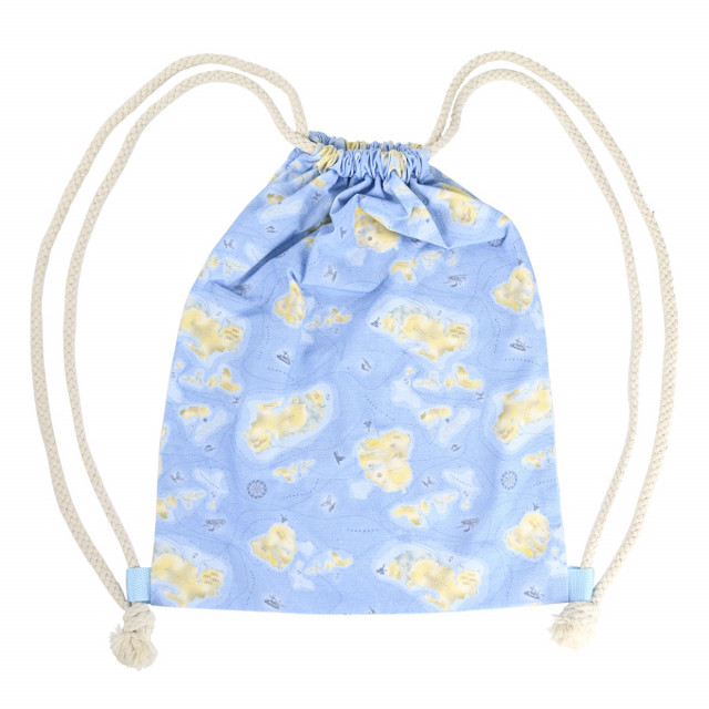 Rucsac tip sac albastru din bumbac Beach Esschert Design