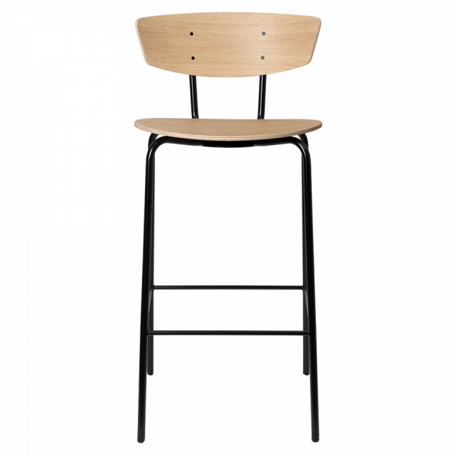 Scaun bar maro/negru din metal Herman Ferm Living