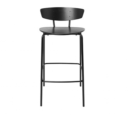 Scaun bar negru din metal Herman Ferm Living