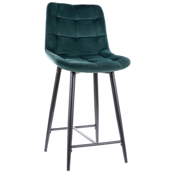 Scaun bar verde din catifea Chic H-2 The Home Collection