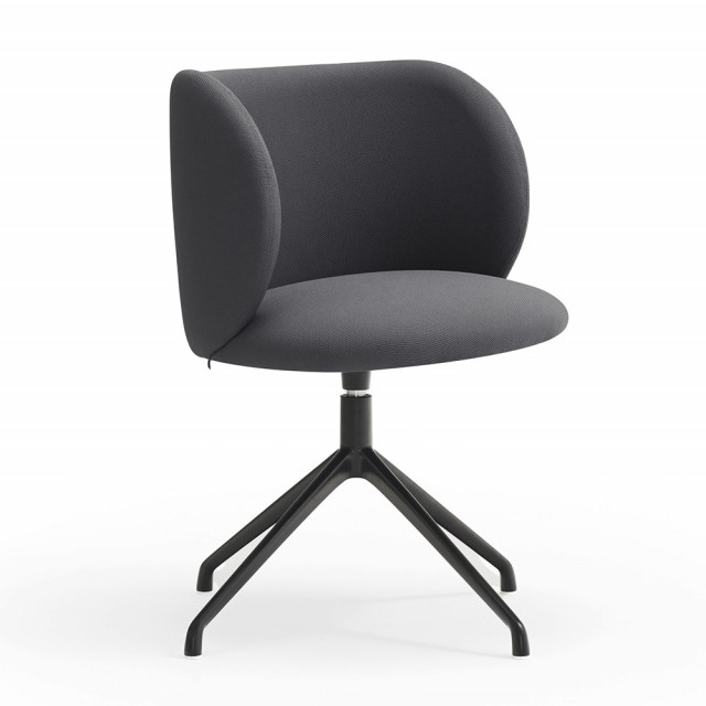 Scaun birou rotativ gri/negru din textil Mogi Style Teulat