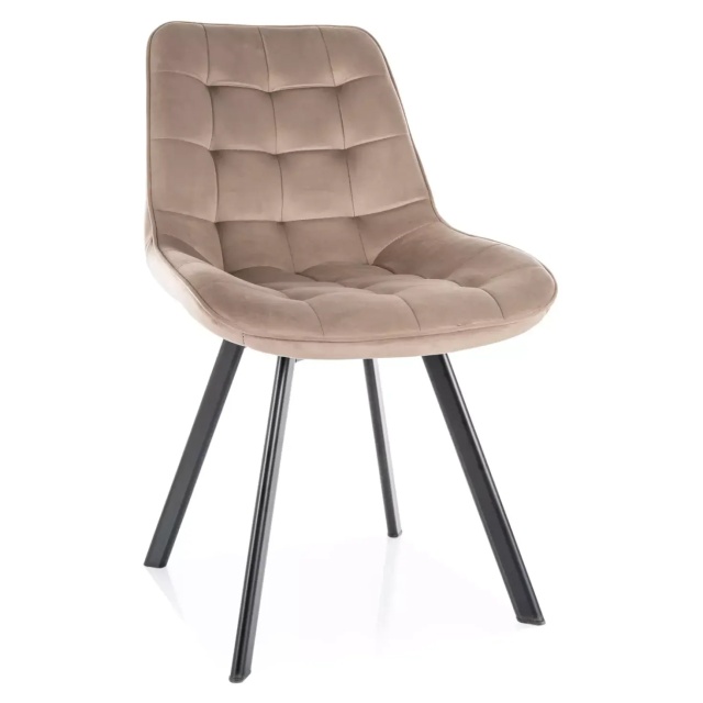 Scaun dining bej inchis din catifea Monti The Home Collection