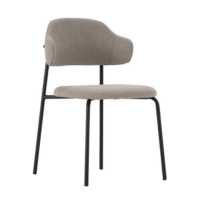 Scaun dining grej/negru din textil Adriel The Home Collection