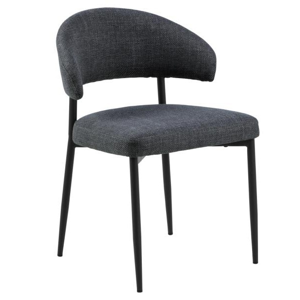 Scaun dining gri inchis/negru din textil Edina Actona Company
