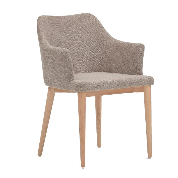 Scaun dining maro din lemn si poliester Croft Kave Home