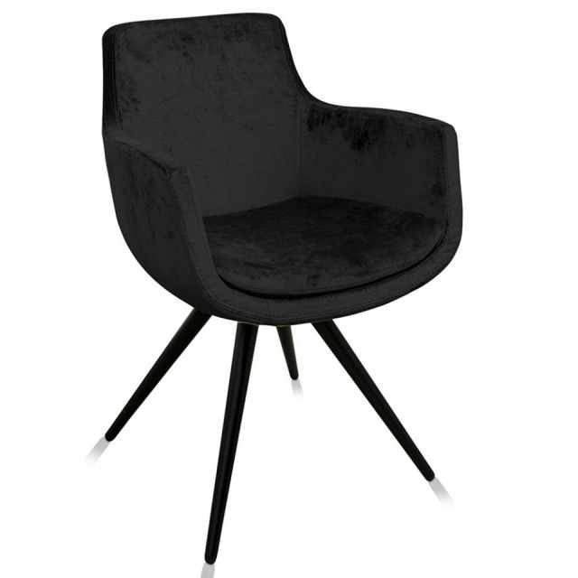Scaun dining negru din bumbac Hoxton Versmissen
