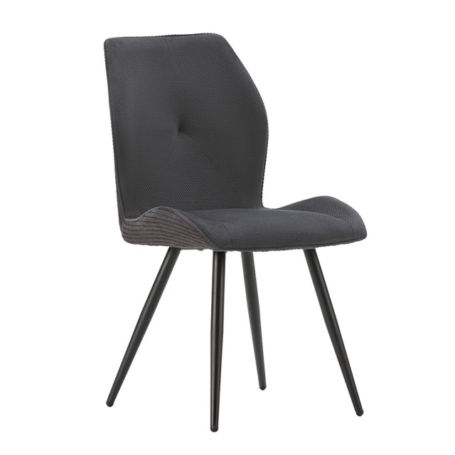 Scaun dining negru din textil Adaya The Home Collection