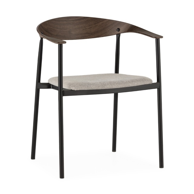 Scaun dining negru/gri din metal Orin Thai Natura