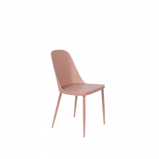 Scaun dining roz din plastic si metal Pip All Pink The Home Collection
