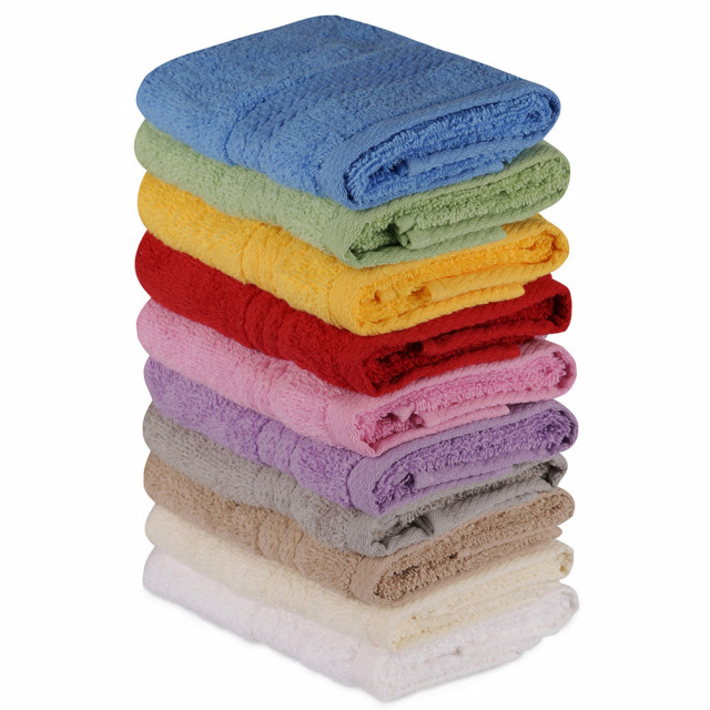 Set 10 prosoape multicolore din bumbac 30x50 cm Rainbow The Home Collection