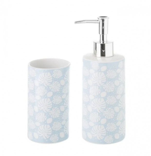 Set 2 accesorii baie albastre din ceramica Monstera The Home Collection