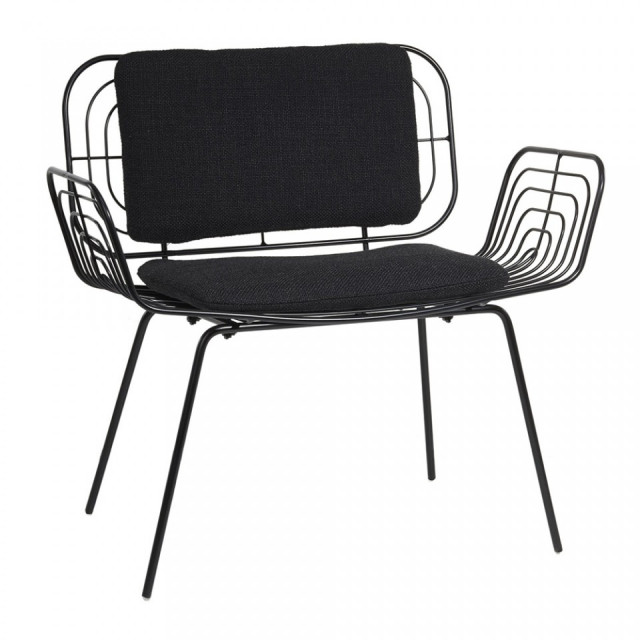 Set 2 perne sezut negre din textil Boston Lounge Pols Potten