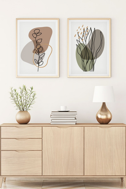 Set 2 tablouri multicolore din lemn 30x40 cm Etero The Home Collection