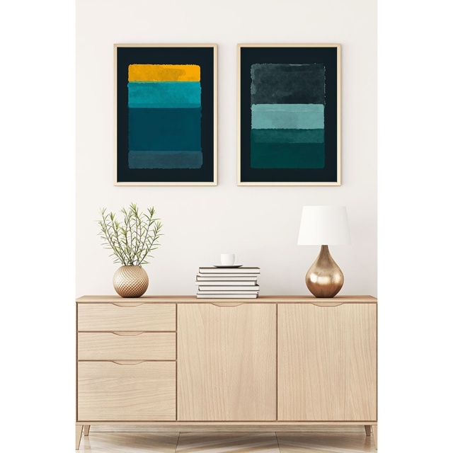 Set 2 tablouri multicolore din lemn 50x70 cm Nolan The Home Collection