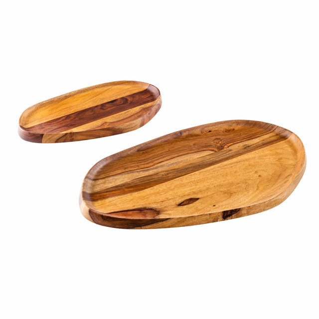 Set 2 tavi maro ovale din lemn Amazonas The Home Collection