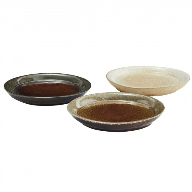 Set 3 farfurii pentru desert multicolore din ceramica 16 cm Issa Madam Stoltz
