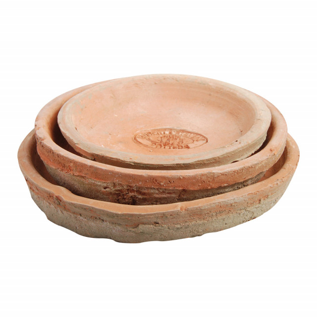 Set 3 farfurii pentru ghiveci portocalii din ceramica Sevin Esschert Design