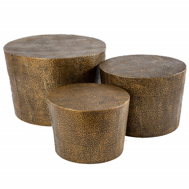 Set 3 mese de cafea aurii din metal Chandler Thai Natura