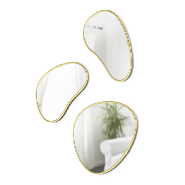 Set 3 oglinzi maro alama din metal Hubba Pebble Umbra