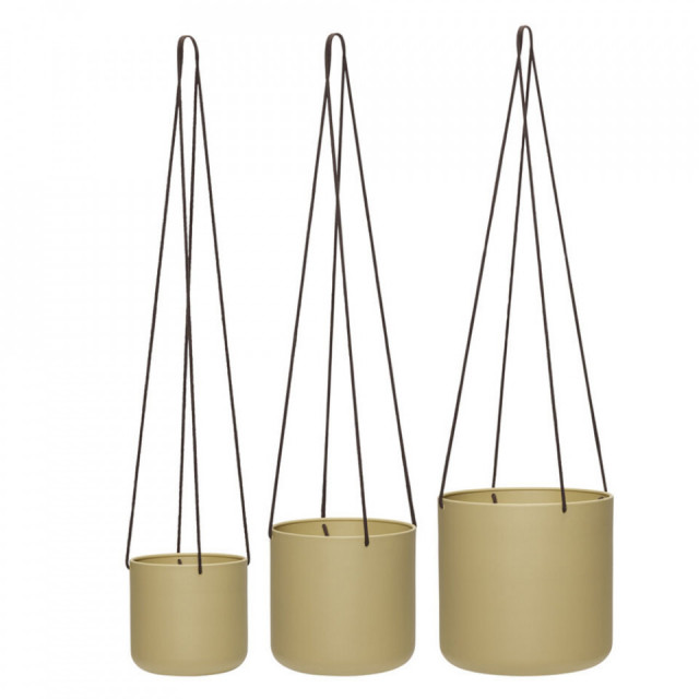 Set 3 suporturi pentru ghiveci suspendabile crem din metal Bloom Hubsch