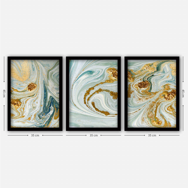 Set 3 tablouri multicolore din lemn 35x45 cm Grant The Home Collection