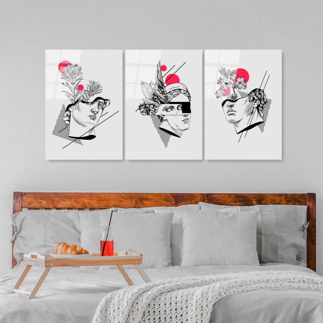 Set 3 tablouri multicolore din sticla 45x65 cm Creation The Home Collection