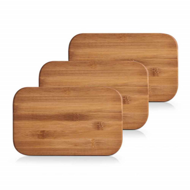 Set 3 tocatoare dreptunghiulare maro din lemn 14x22 cm Cutting Boards Zeller