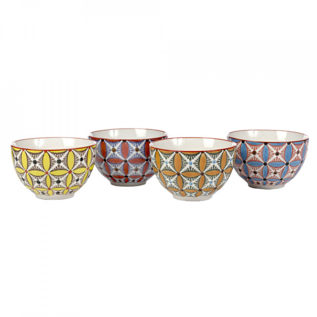 Set 4 boluri multicolore din ceramica 300 ml Hippy Pols Potten