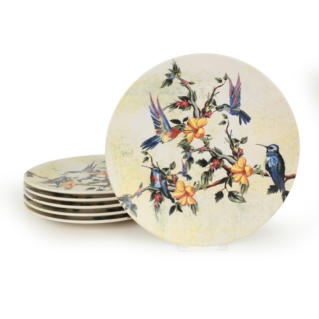 Set 6 farfurii intinse multicolore din ceramica 26 cm Berr The Home Collection