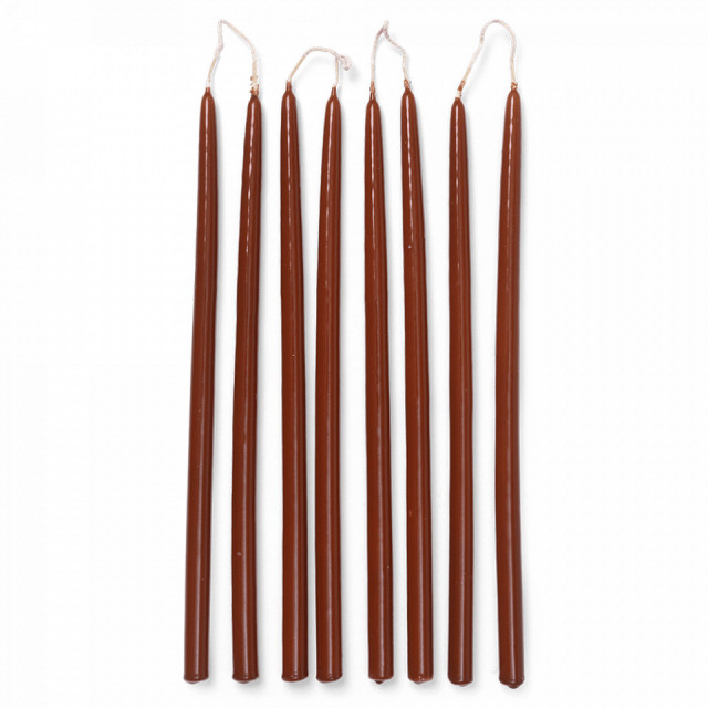 Set 8 lumanari maro din fibre naturale 28 cm Spike Ferm Living