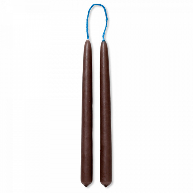Set 8 lumanari maro inchis din fibre naturale 15 cm Dipped Ferm Living