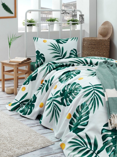 Set cuvertura multicolora din bumbac Monstera Single The Home Collection