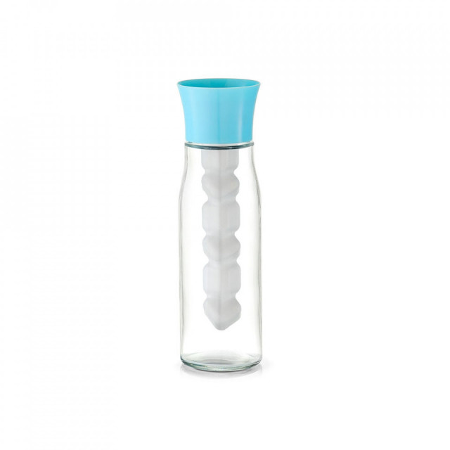 Sticla cu dop si sistem de racire transparenta/albastra din sticla 800 ml Cooling Stick Zeller