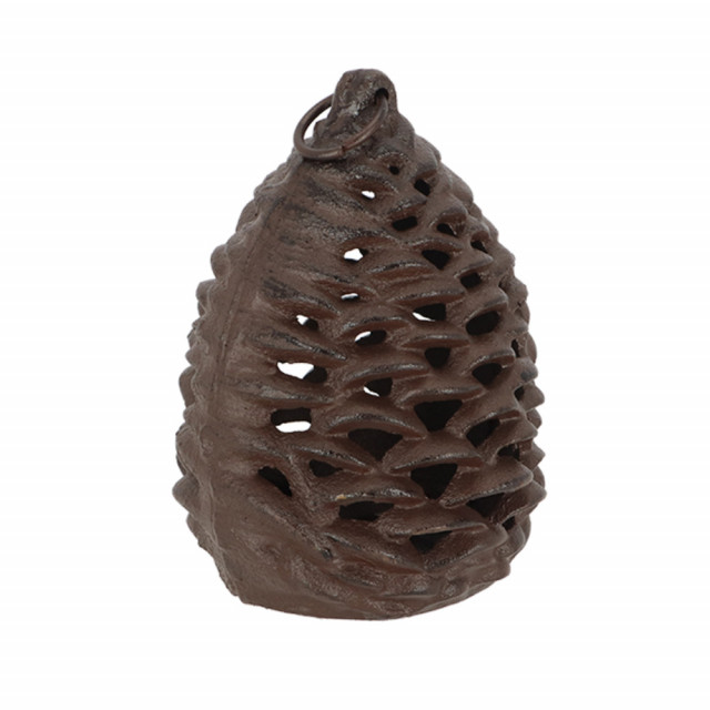 Suport lumanare maro din metal 18 cm Pinecone L Esschert Design