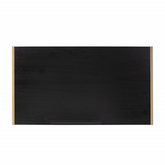 Tablie pat neagra/aurie din lemn si metal 190 cm Gabra Thai Natura