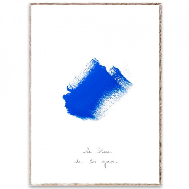 Tablou cu rama din lemn de stejar 30x40 cm Le Bleu III Paper Collective