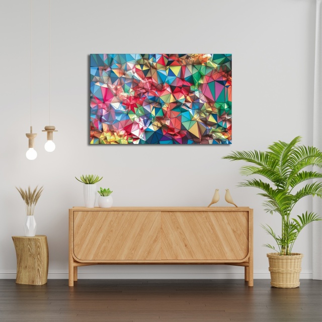 Tablou multicolor din sticla 46x72 cm Diamonds The Home Collection