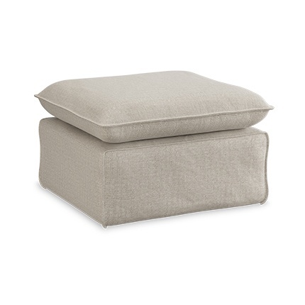 Taburet dreptunghiular ivoriu din textil 65x72 cm Nomad Pure HKliving