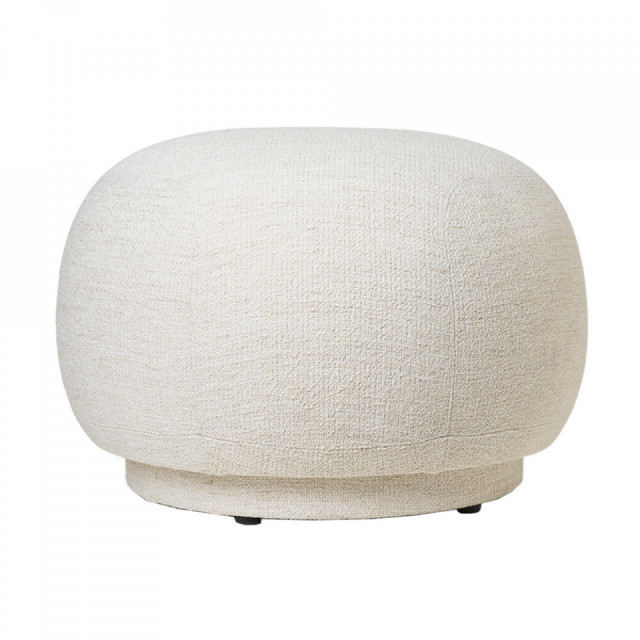 Taburet rotund alb antic din textil 60 cm Rico Ferm Living