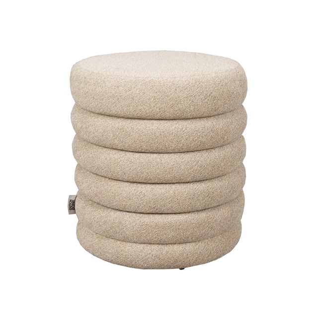 Taburet rotund bej din textil 37 cm Fern Dutchbone