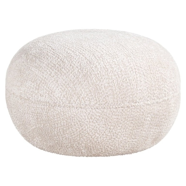 Taburet rotund crem din textil 65 cm Jace Richmond Interiors