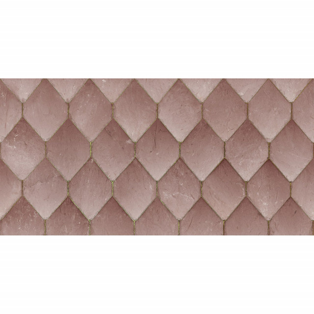 Tapet roz din hartie cu fibre de nailon Osaka Tiles Rebel Walls
