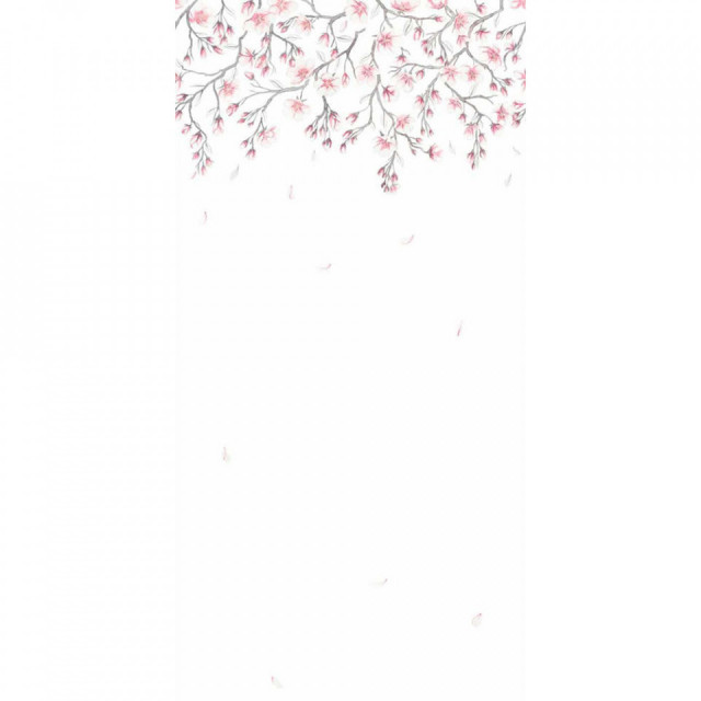 Tapet roz din hartie cu fibre de nailon Sakura Mural Sandberg